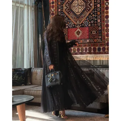 Black linen striped shirt 2