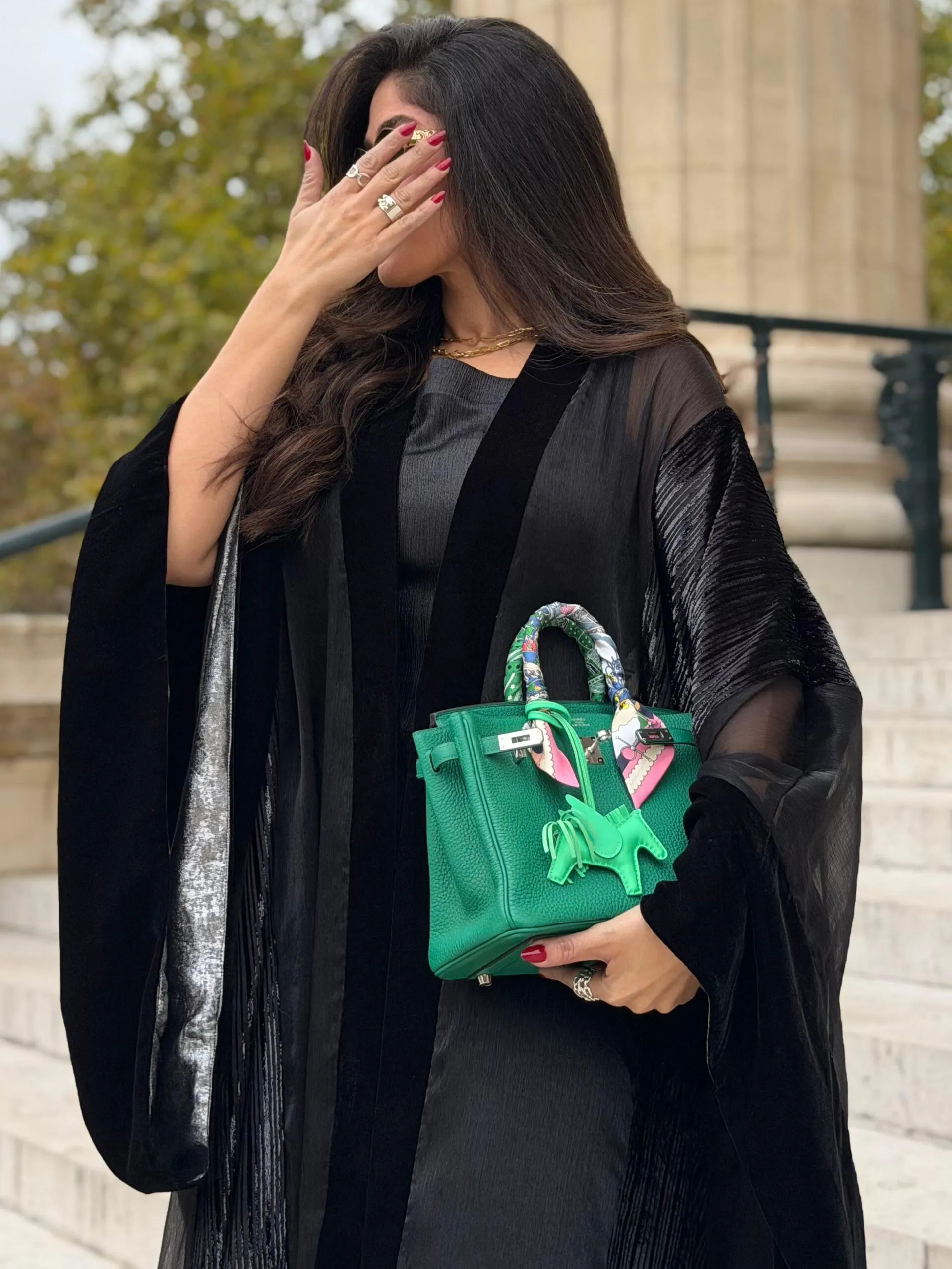 بشت أسود مخمل وحرير_5