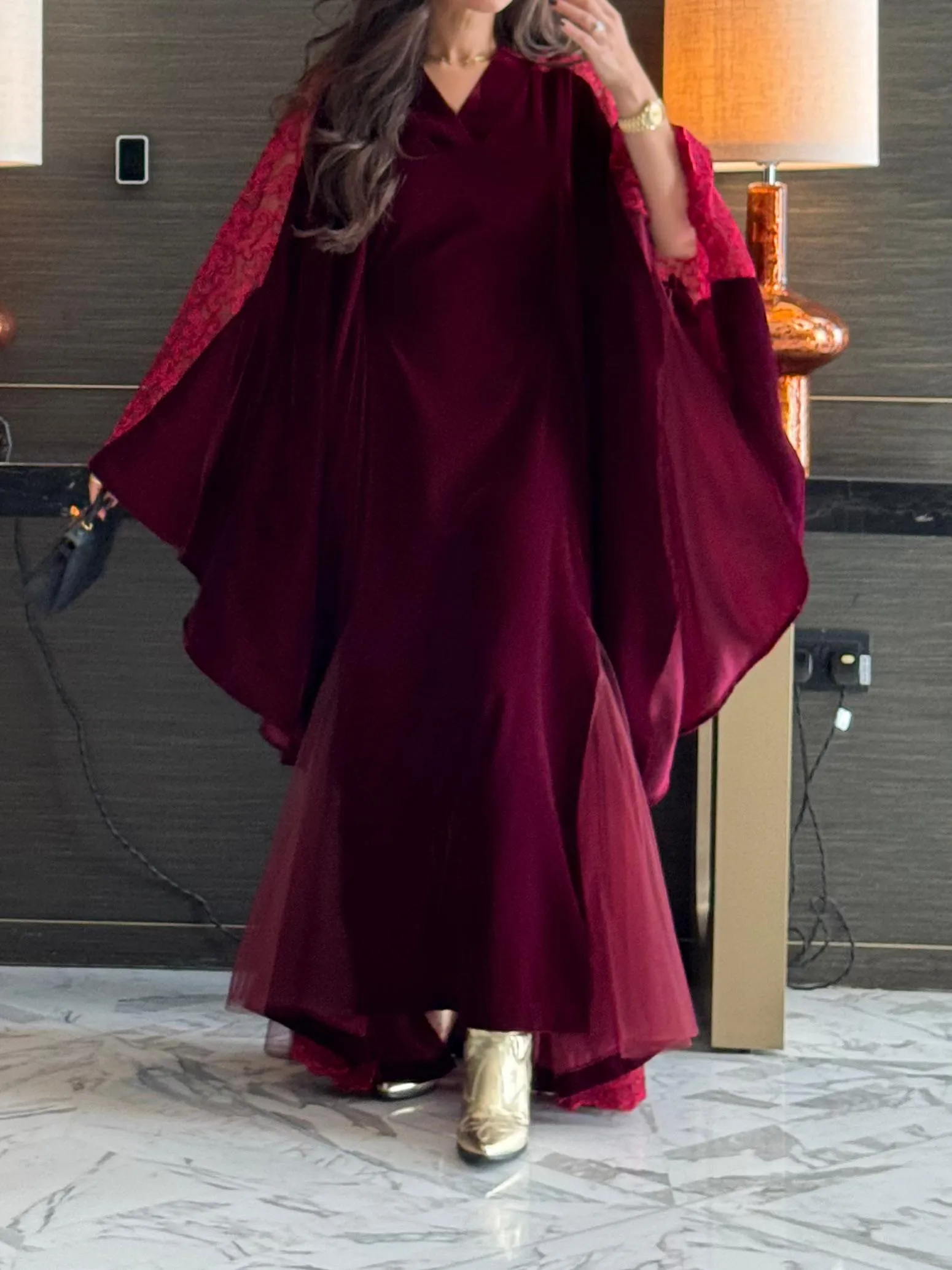 فستان مخمل بدانتيل_2