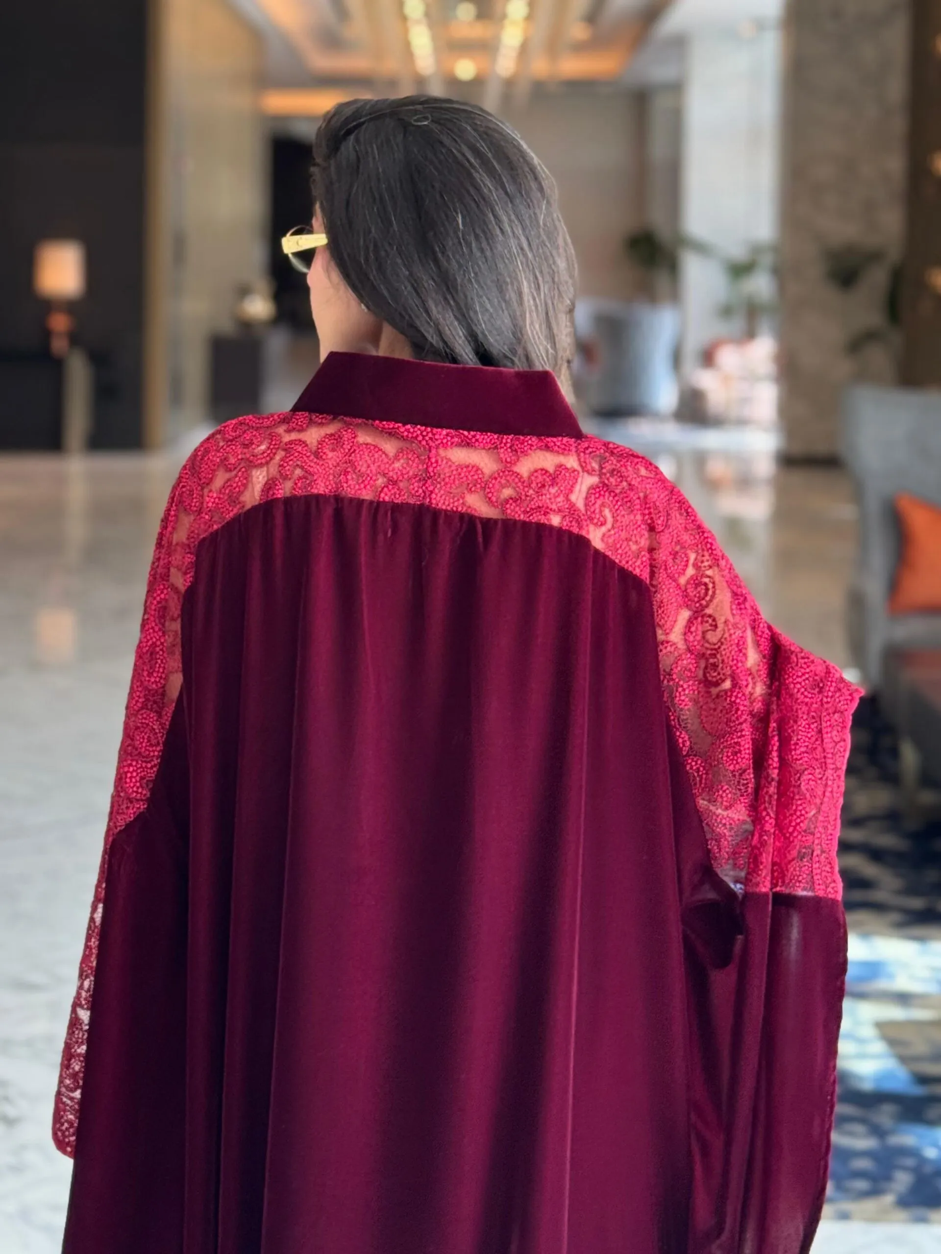 فستان مخمل بدانتيل_6