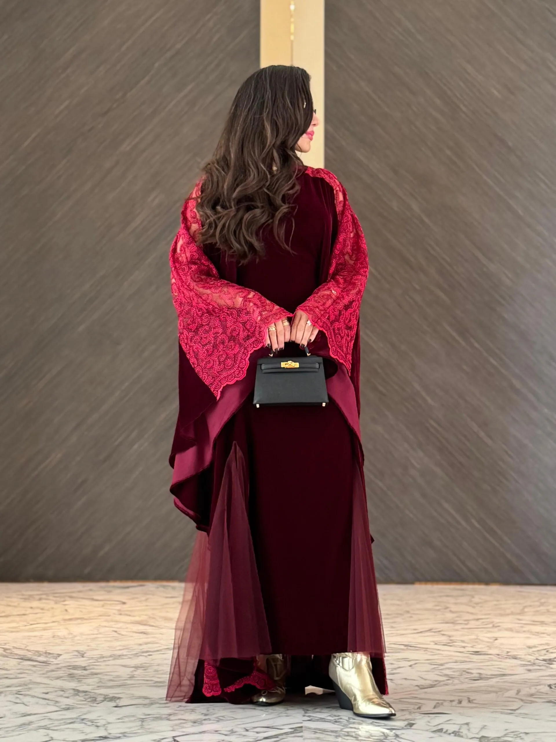 فستان مخمل بدانتيل_7