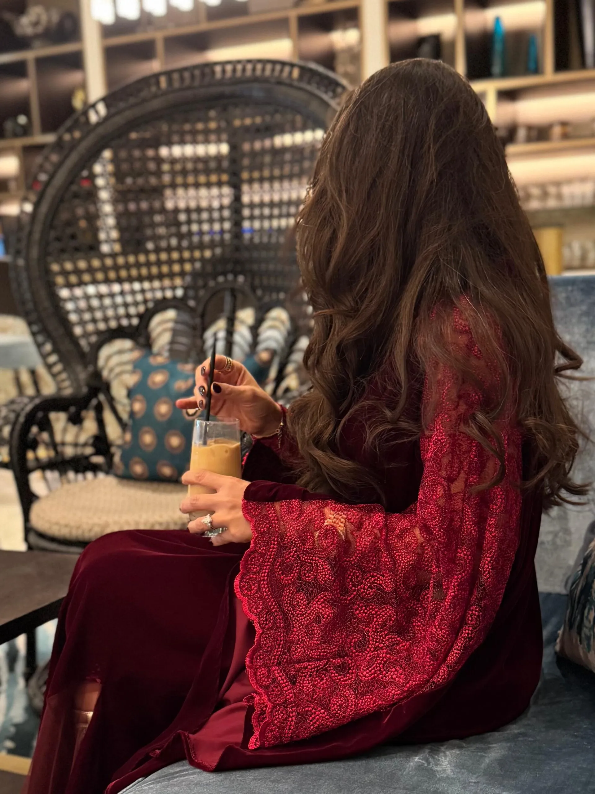 فستان مخمل بدانتيل_8