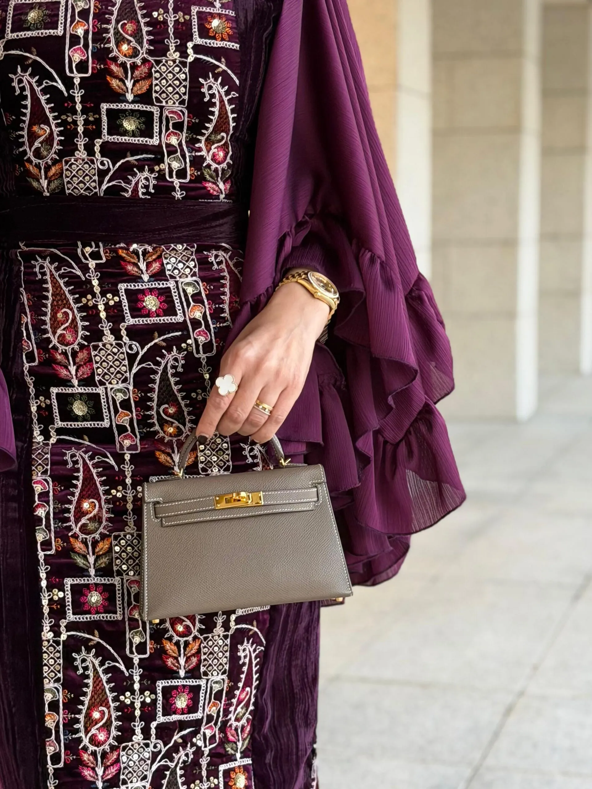 فستان ملكي بنفسجي مع رفلز_3