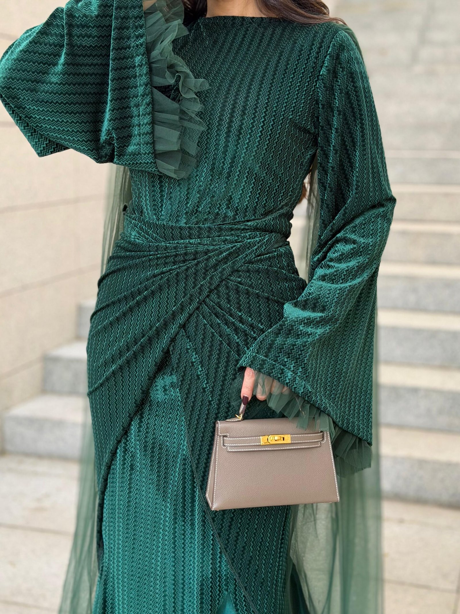 فستان لف أخضر_4