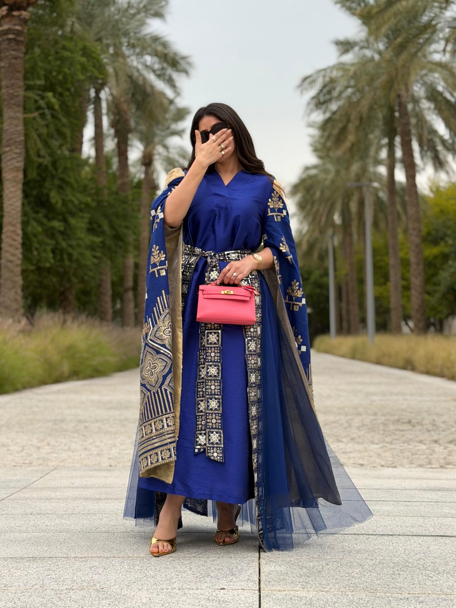 دراعه باللون الأزرق مع تنوره تور_4